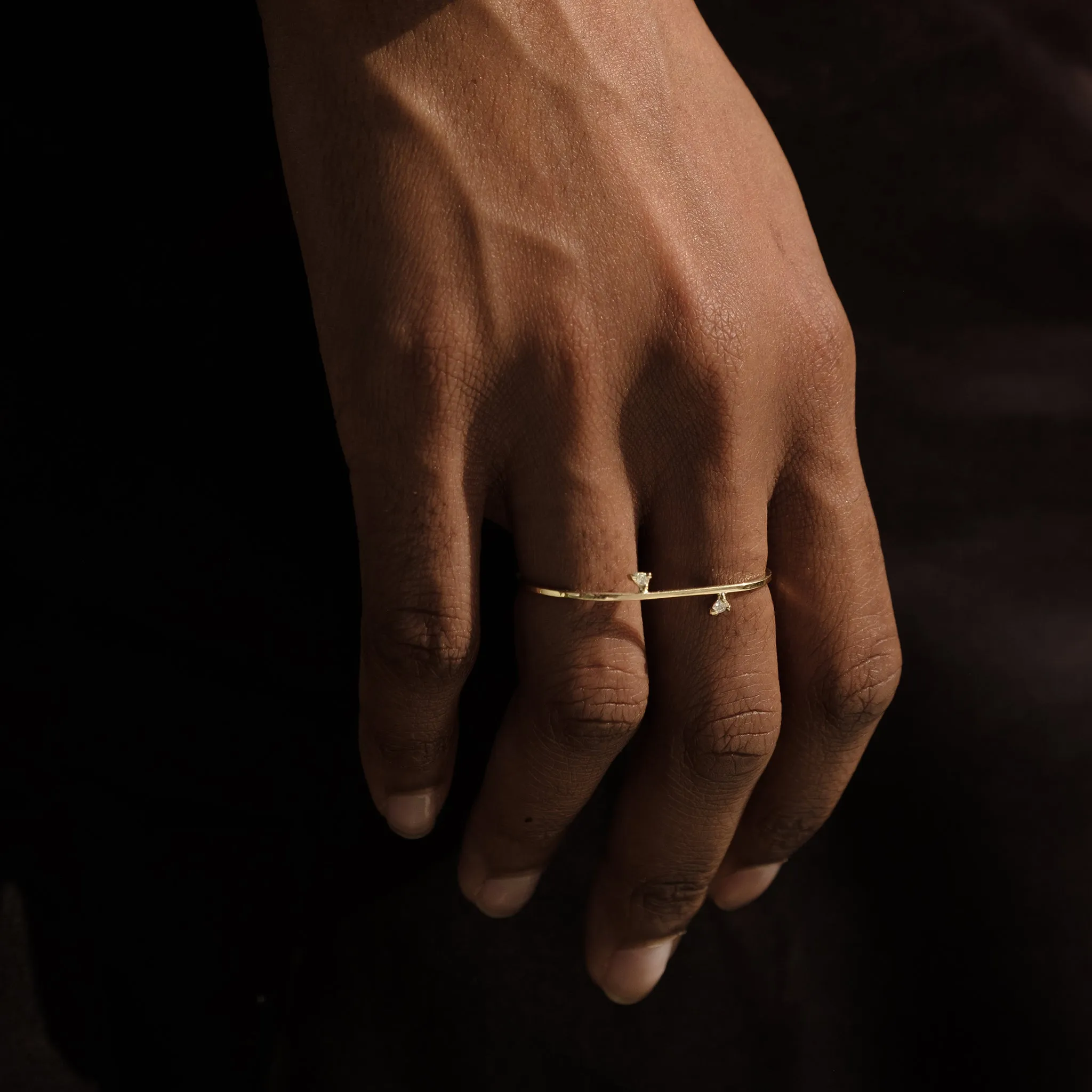 Linear Confetti Double Ring