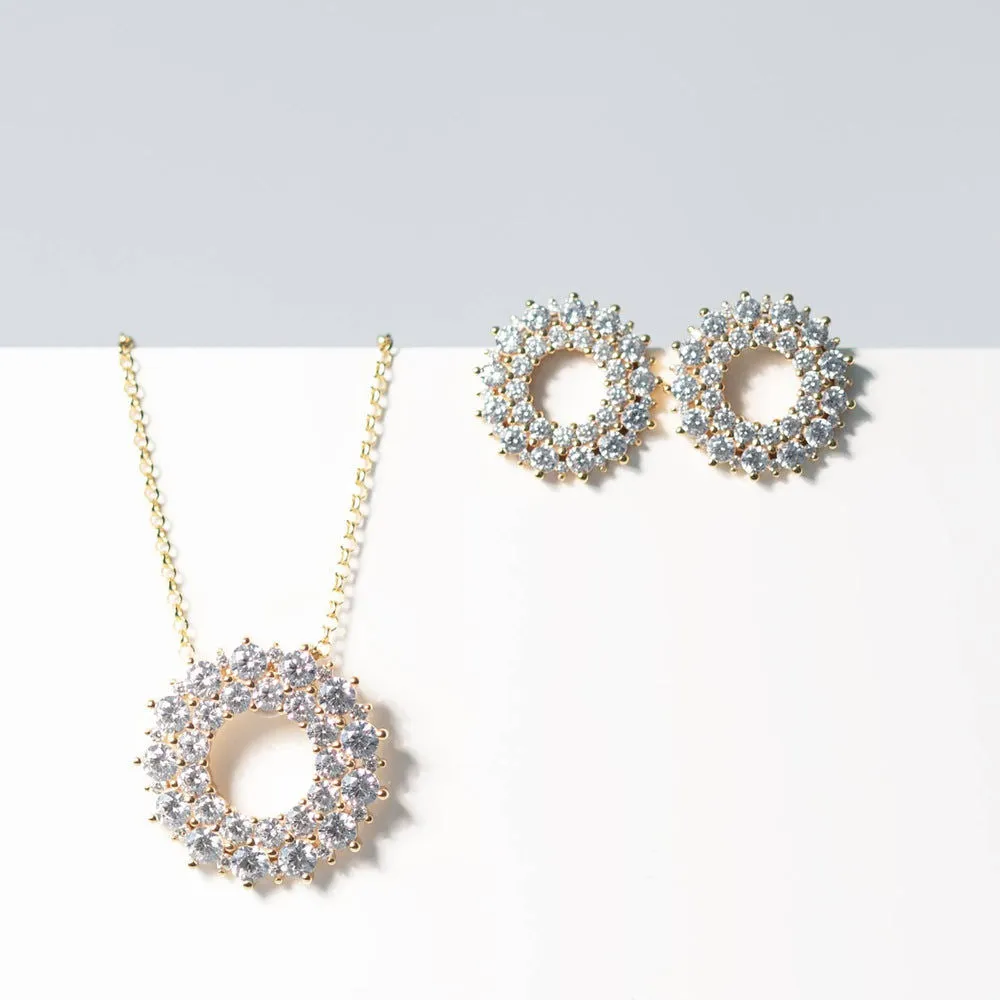 Livigno 18K Gold Plated Necklace w. Zirconias