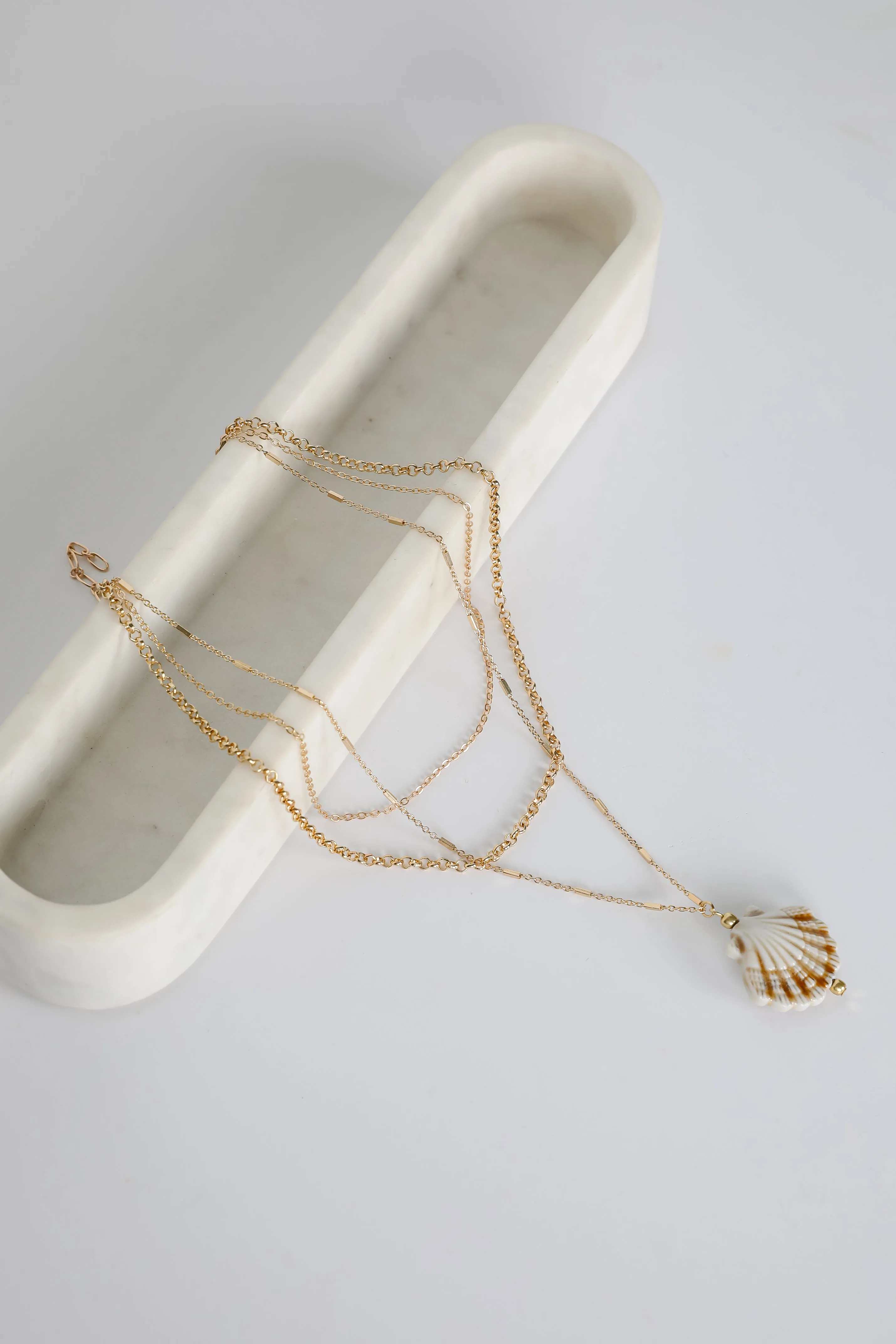Marina Gold Layered Seashell Charm Necklace