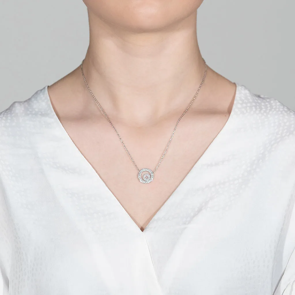 Matin 18K Whitegold Necklace w. 93 Diamonds