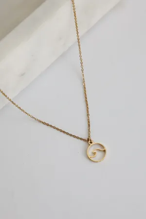 Melody Gold Wave Charm Necklace
