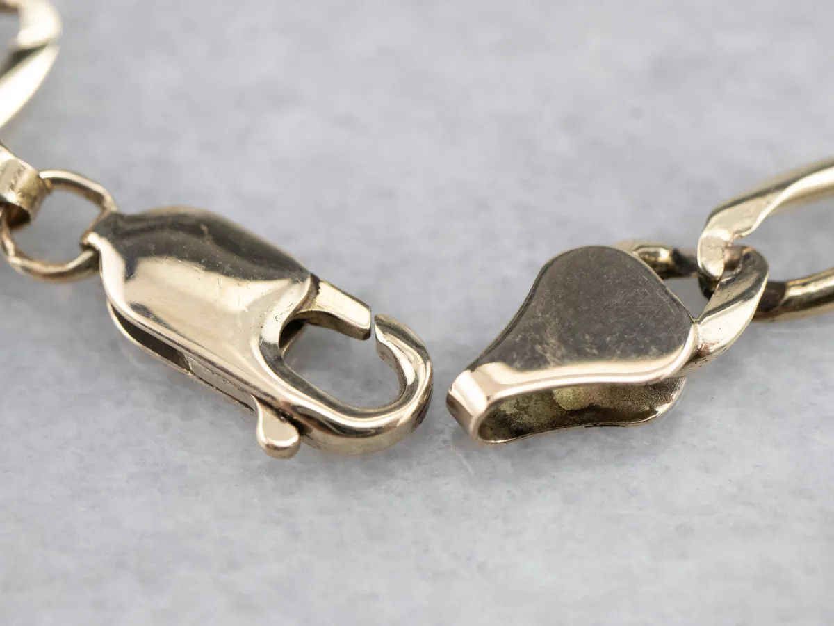 Men's 14K Gold Figaro Chain Bracelet