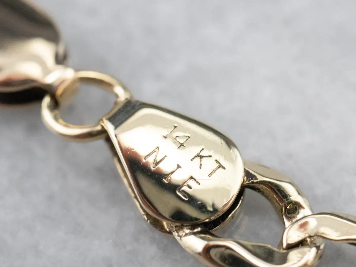 Men's 14K Gold Figaro Chain Bracelet