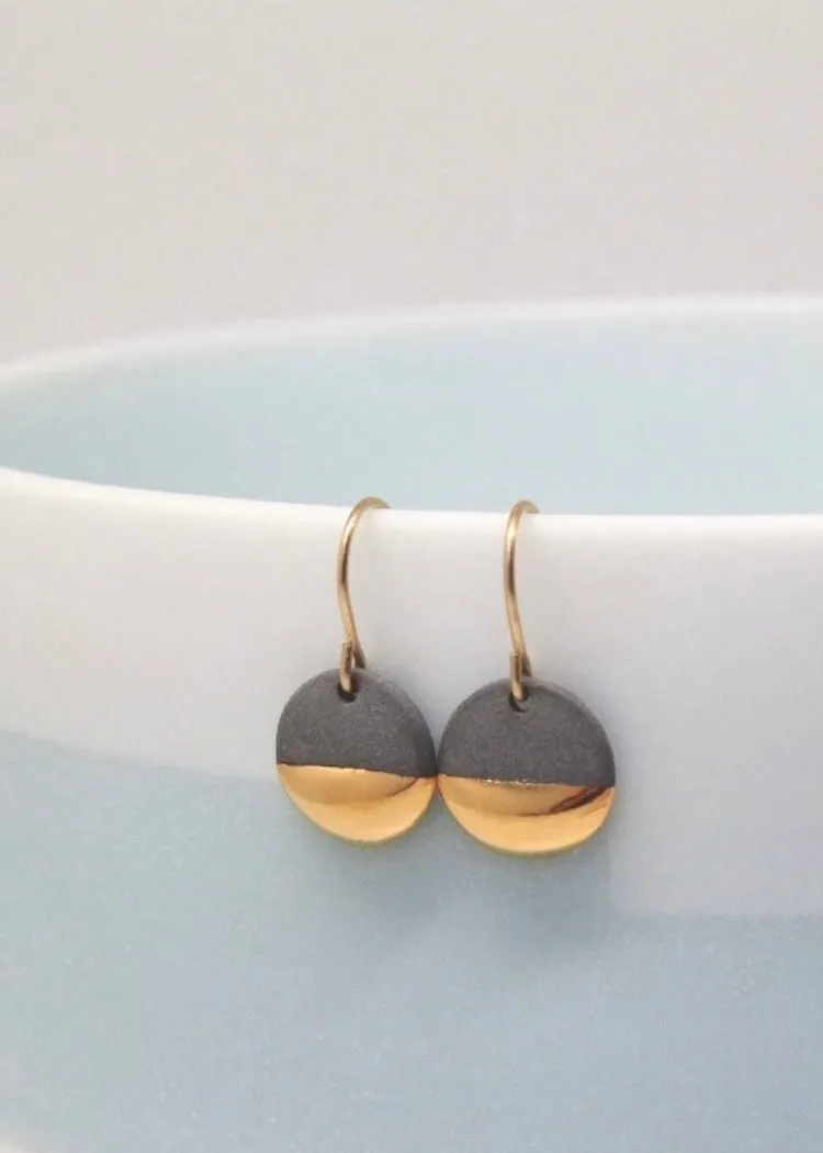 Mier Luo | Gold Dipped Flat Circle Earrings