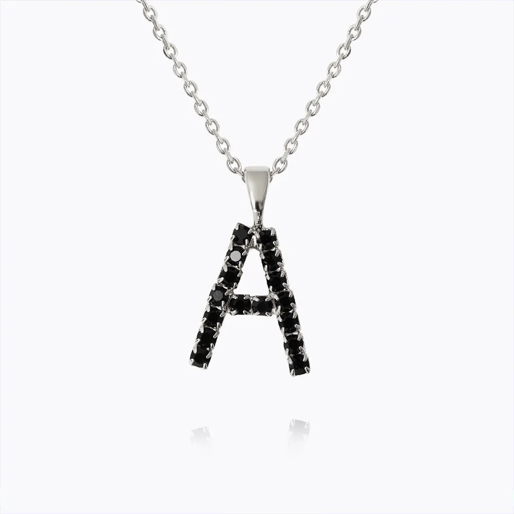 Mini Letter Necklace A / Black