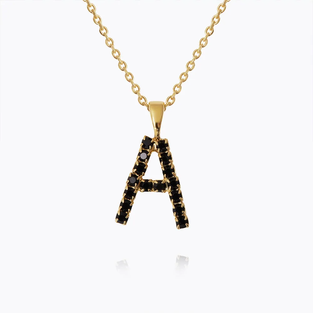 Mini Letter Necklace A / Black