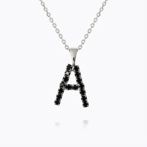 Mini Letter Necklace A / Black
