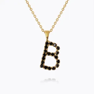 Mini Letter Necklace B / Black