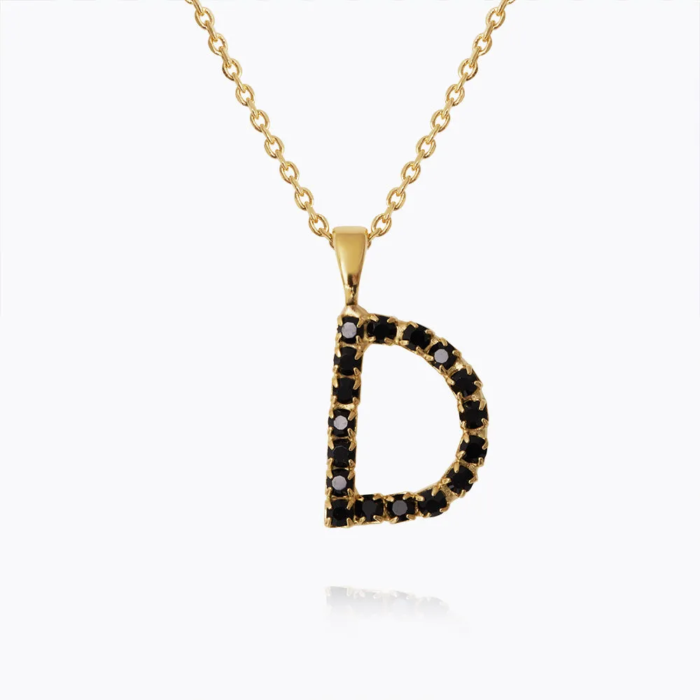 Mini Letter Necklace D / Black