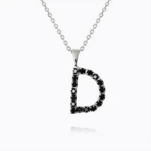 Mini Letter Necklace D / Black