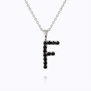Mini Letter Necklace F / Black
