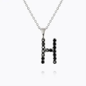 Mini Letter Necklace H / Black