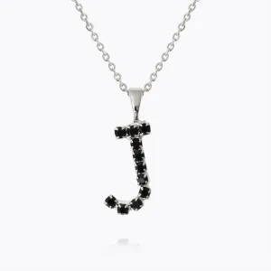 Mini Letter Necklace J / Black