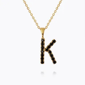 Mini Letter Necklace K / Black