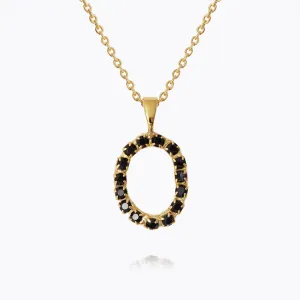 Mini Letter Necklace O / Black
