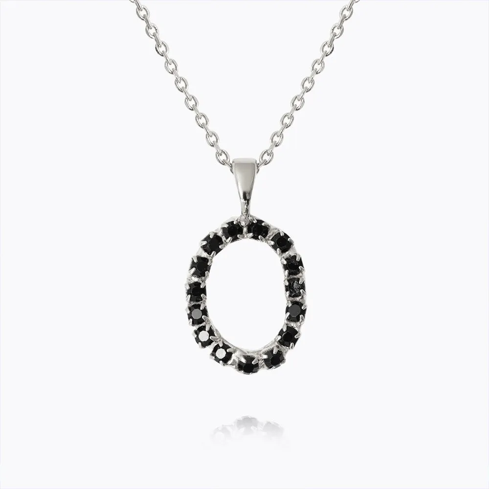 Mini Letter Necklace O / Black
