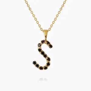 Mini Letter Necklace S / Black