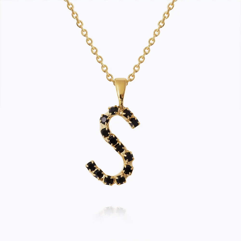 Mini Letter Necklace S / Black