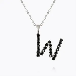 Mini Letter Necklace W / Black