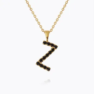 Mini Letter Necklace Z / Black