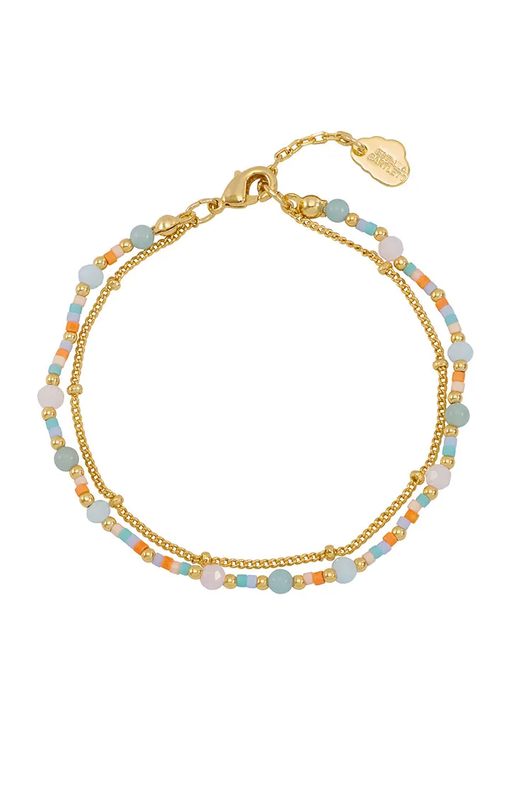 Mini Mixed Gemstone Duo Chain Bracelet
