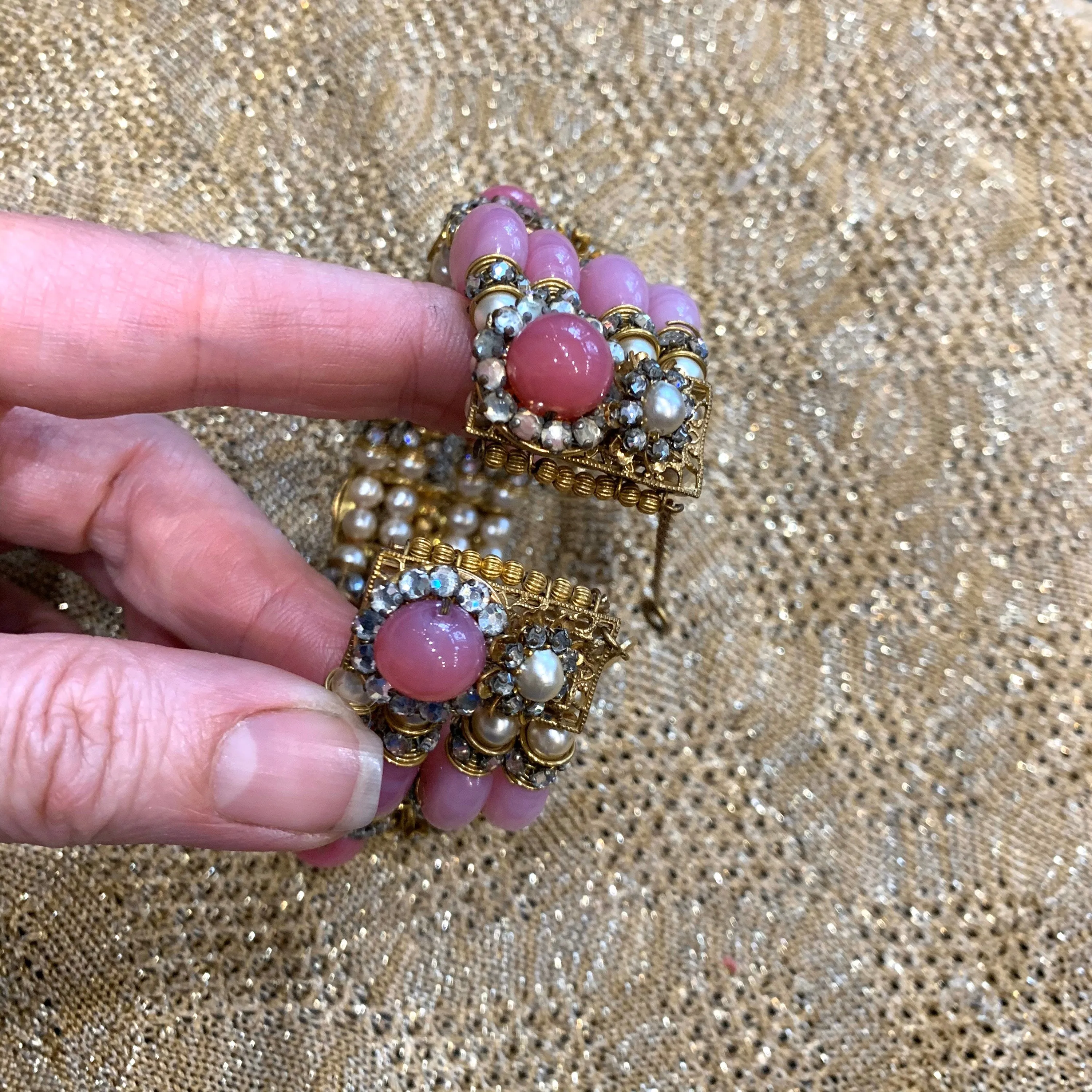 Miriam Haskell Pink pearl Bracelet