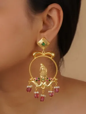 Multicolor Gold Plated Mishr Earrings - MR-E143C