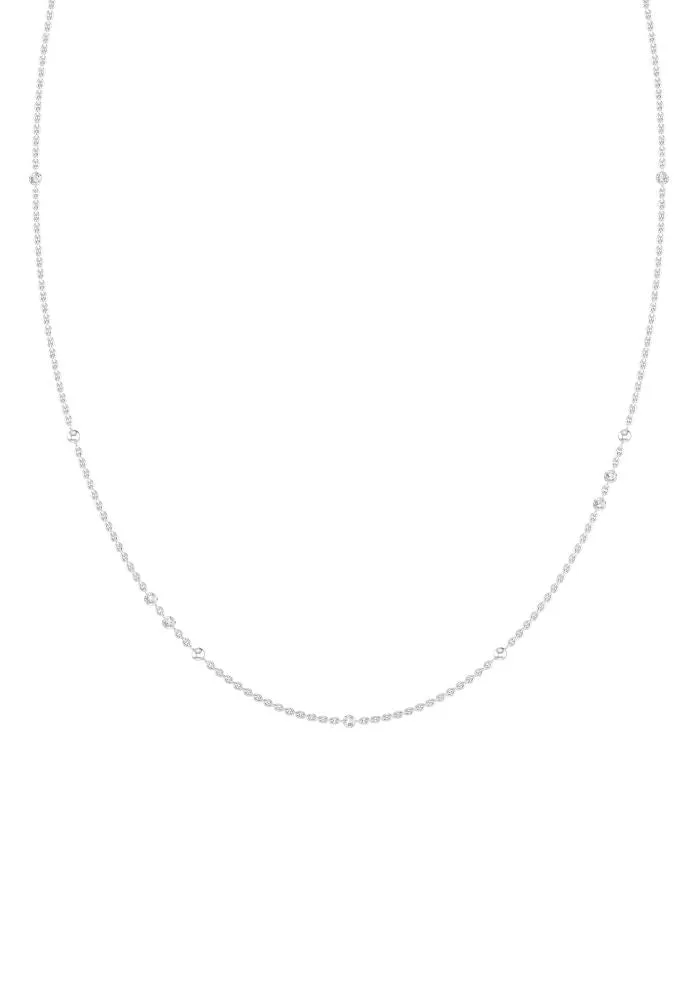 Nude 18K Whitegold Necklace w. Lab-Grown Diamonds