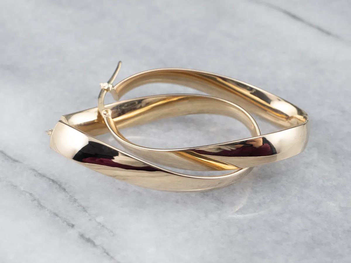 Oval Hoop Drop Earrings