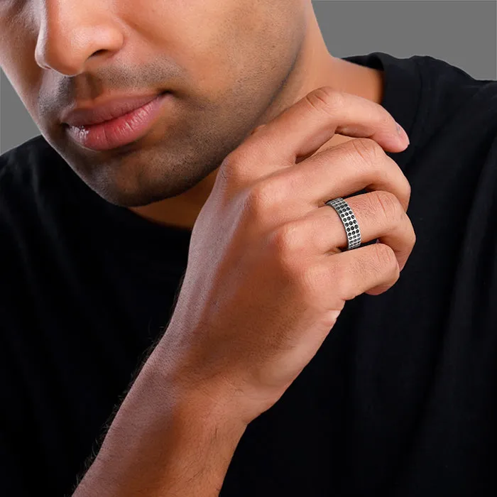 Oxidised Silver Lucifer Ring For Him