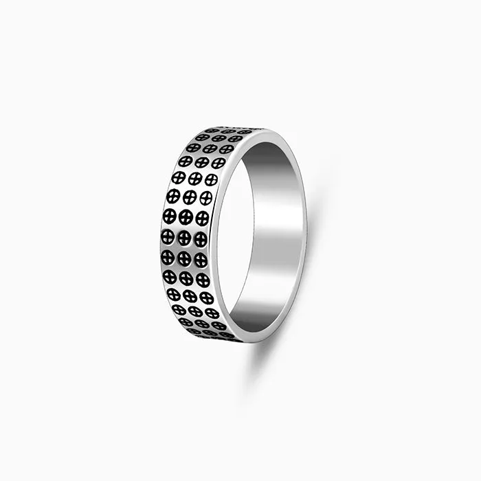 Oxidised Silver Lucifer Ring For Him