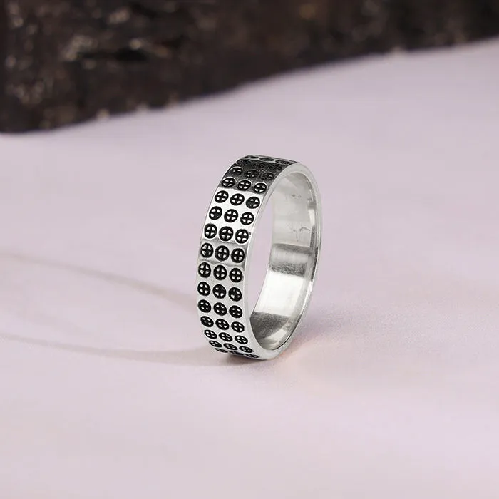 Oxidised Silver Lucifer Ring For Him