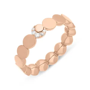 Pasquale Bruni Luce 18ct Rose Gold 0.05ct Diamond Half Moon Small Ring D