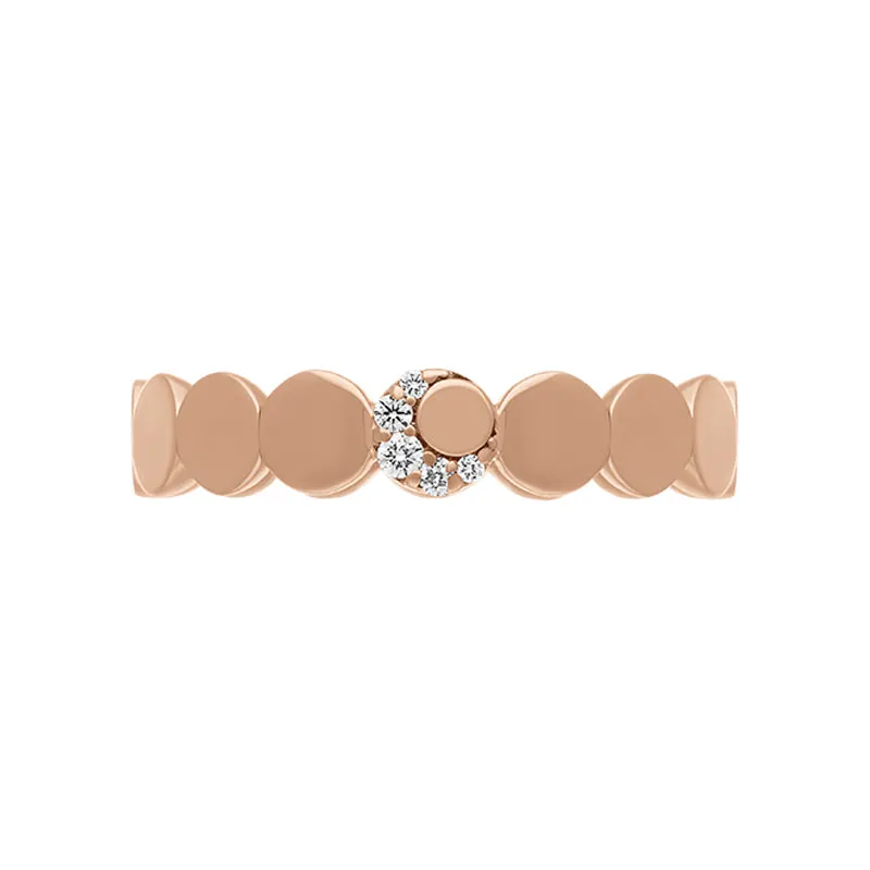 Pasquale Bruni Luce 18ct Rose Gold 0.05ct Diamond Half Moon Small Ring D