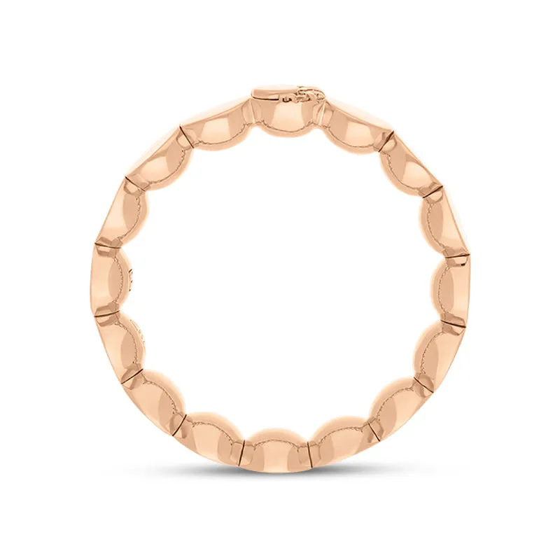 Pasquale Bruni Luce 18ct Rose Gold 0.05ct Diamond Half Moon Small Ring D