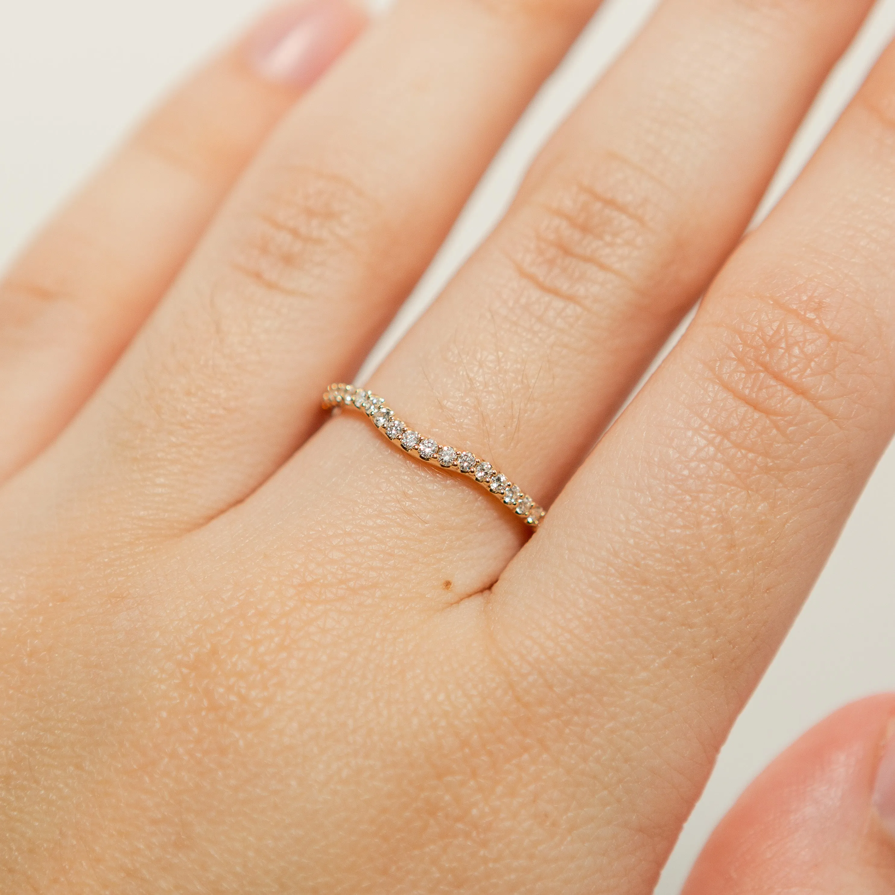 Pave Diamond Contour Band