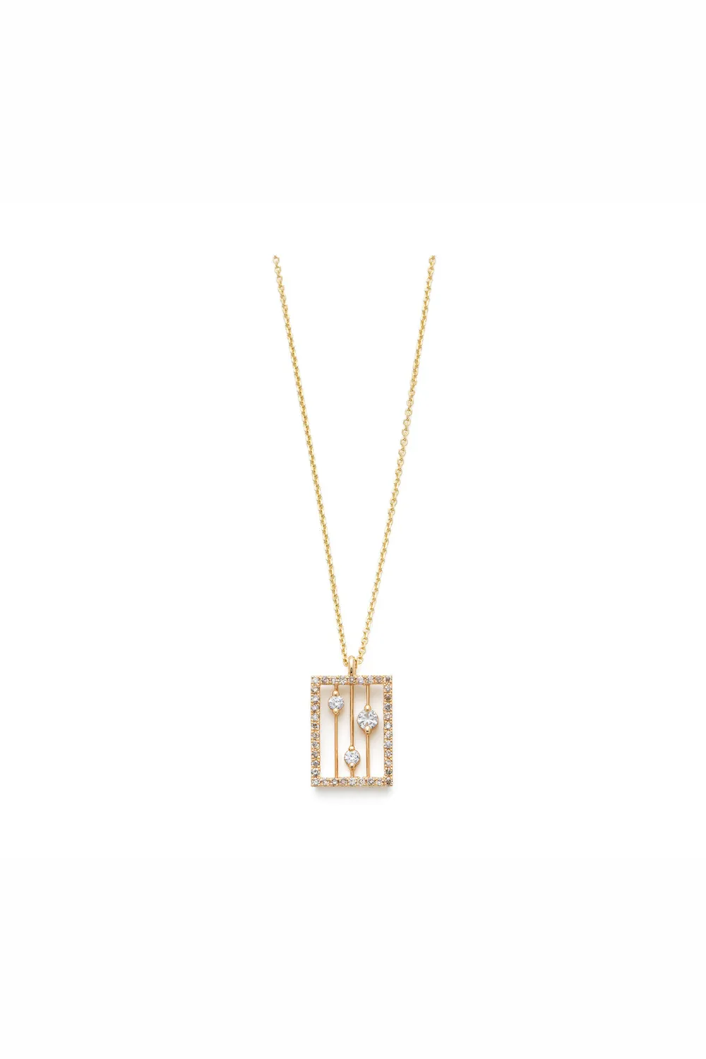 Pave Drift 14K Gold Necklace w. Diamond