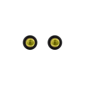 Peridot Earrings with Onyx Ring Surround