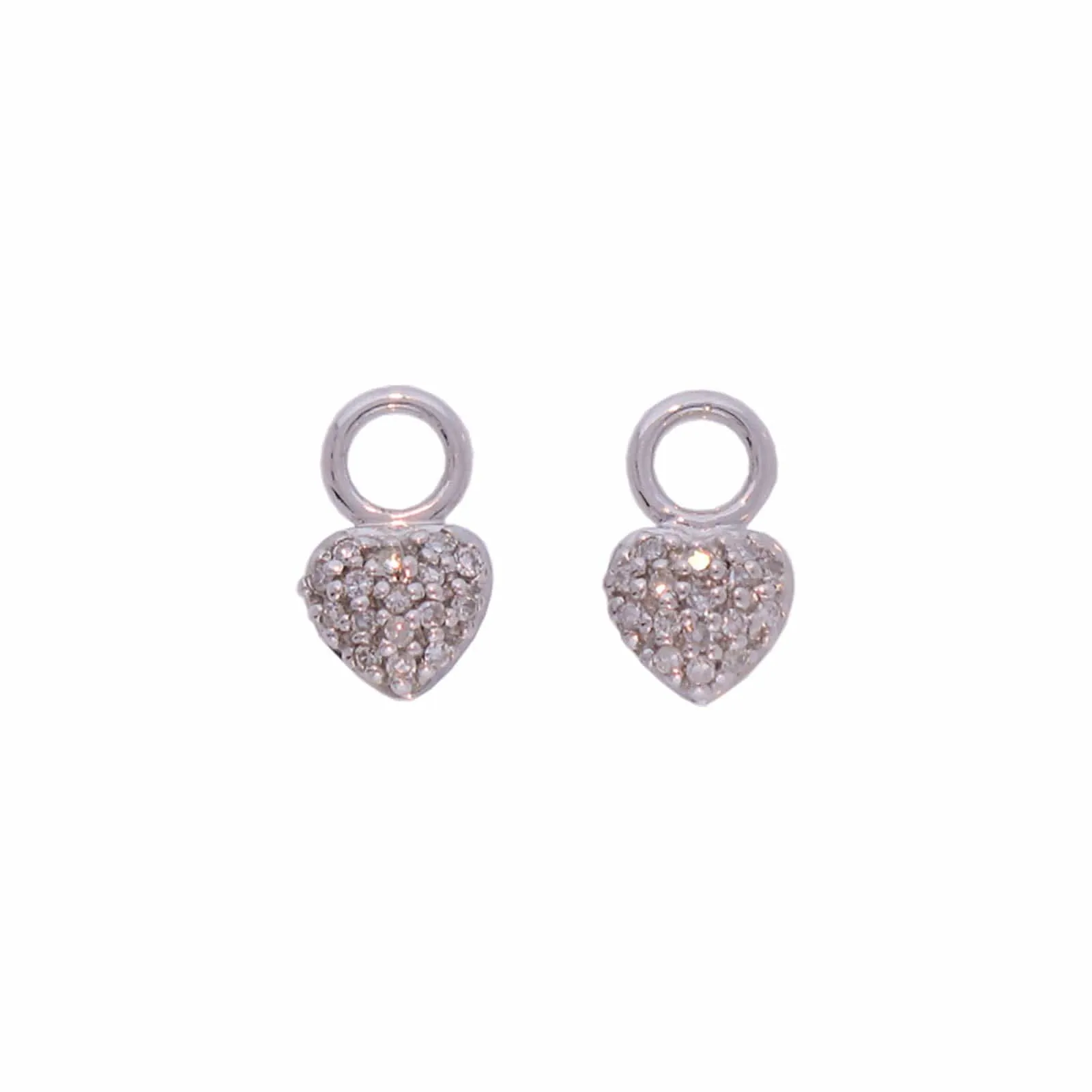 Petite Heart Charms with Diamonds