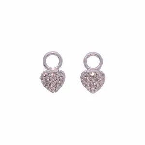 Petite Heart Charms with Diamonds
