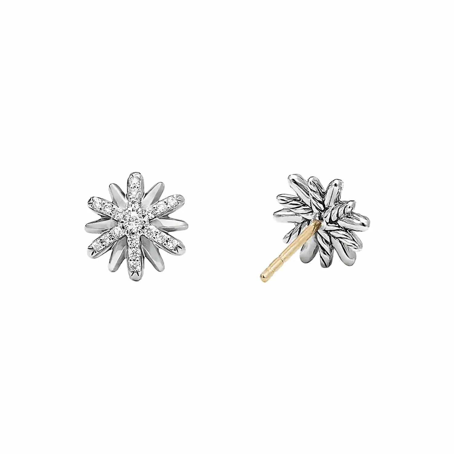 Petite Starburst Stud Earrings with Diamonds