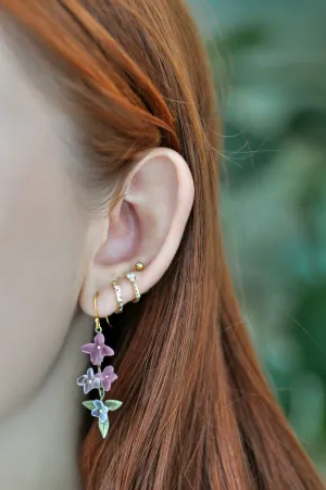 Pink Hydrangea Drop Earrings