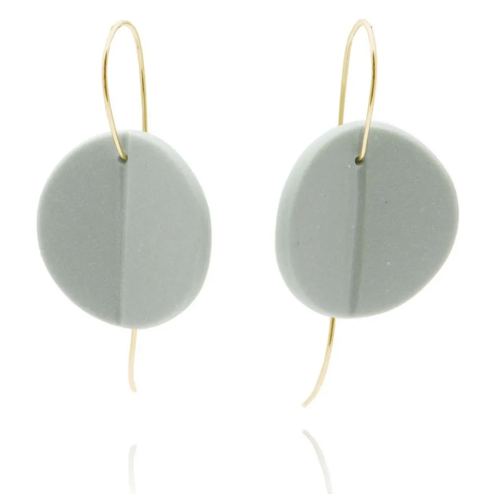 "Eucalyptus" Large Porcelain Earrings