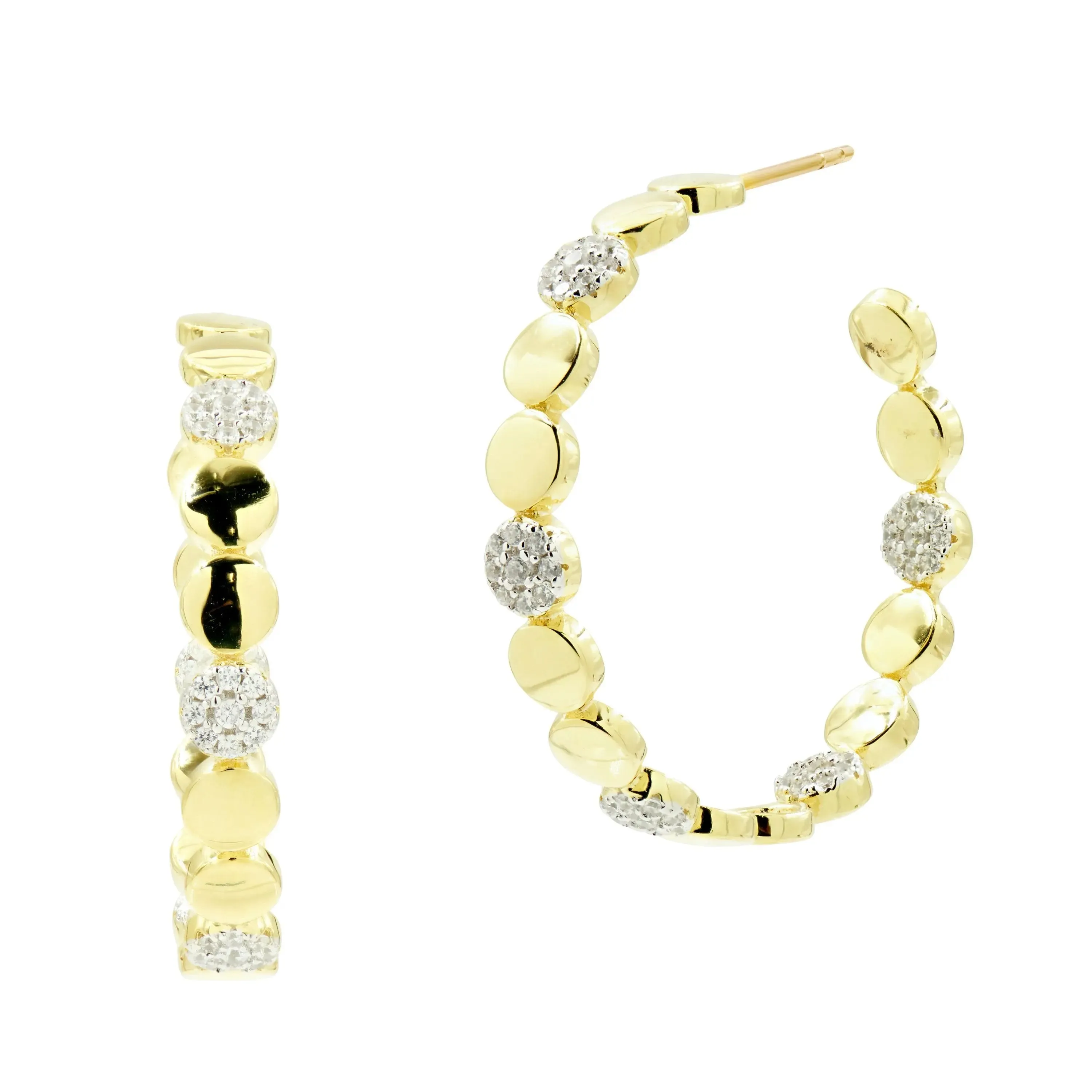 Radiance Pav?? Station Hoop Earring