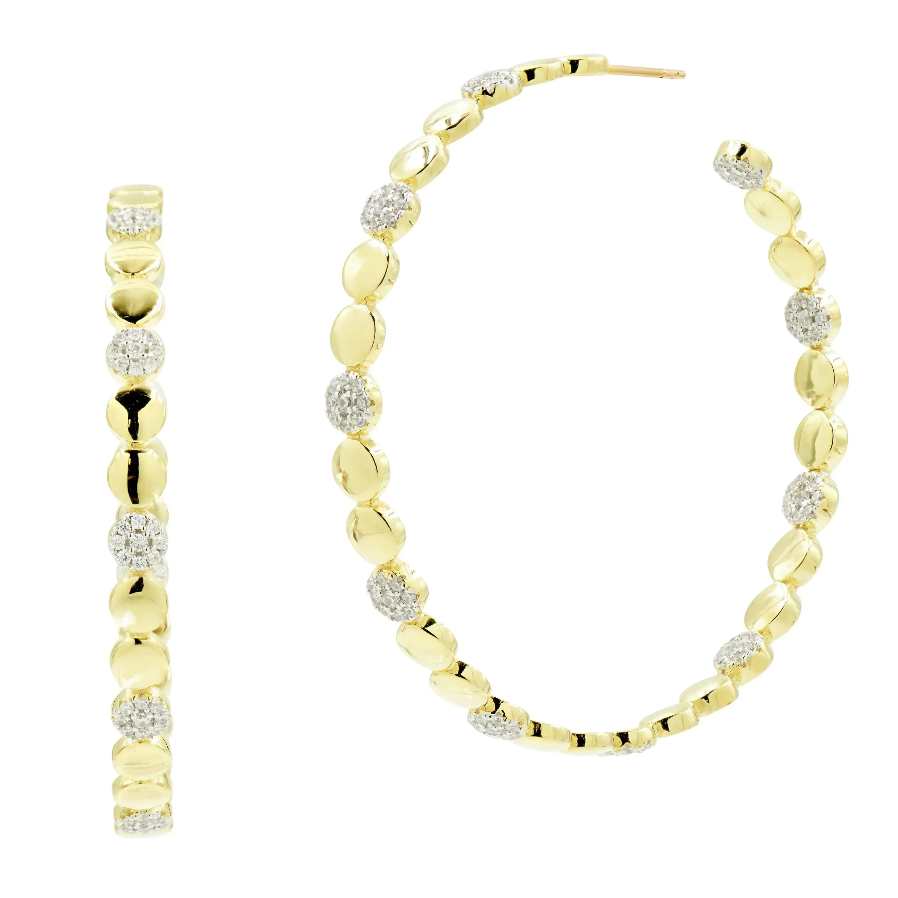 Radiance Pav?? Station Hoop Earring