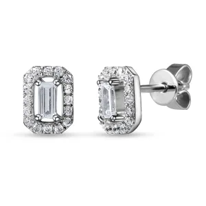 Rhodium plated 925 silver earrings assembled with zirconium oxide