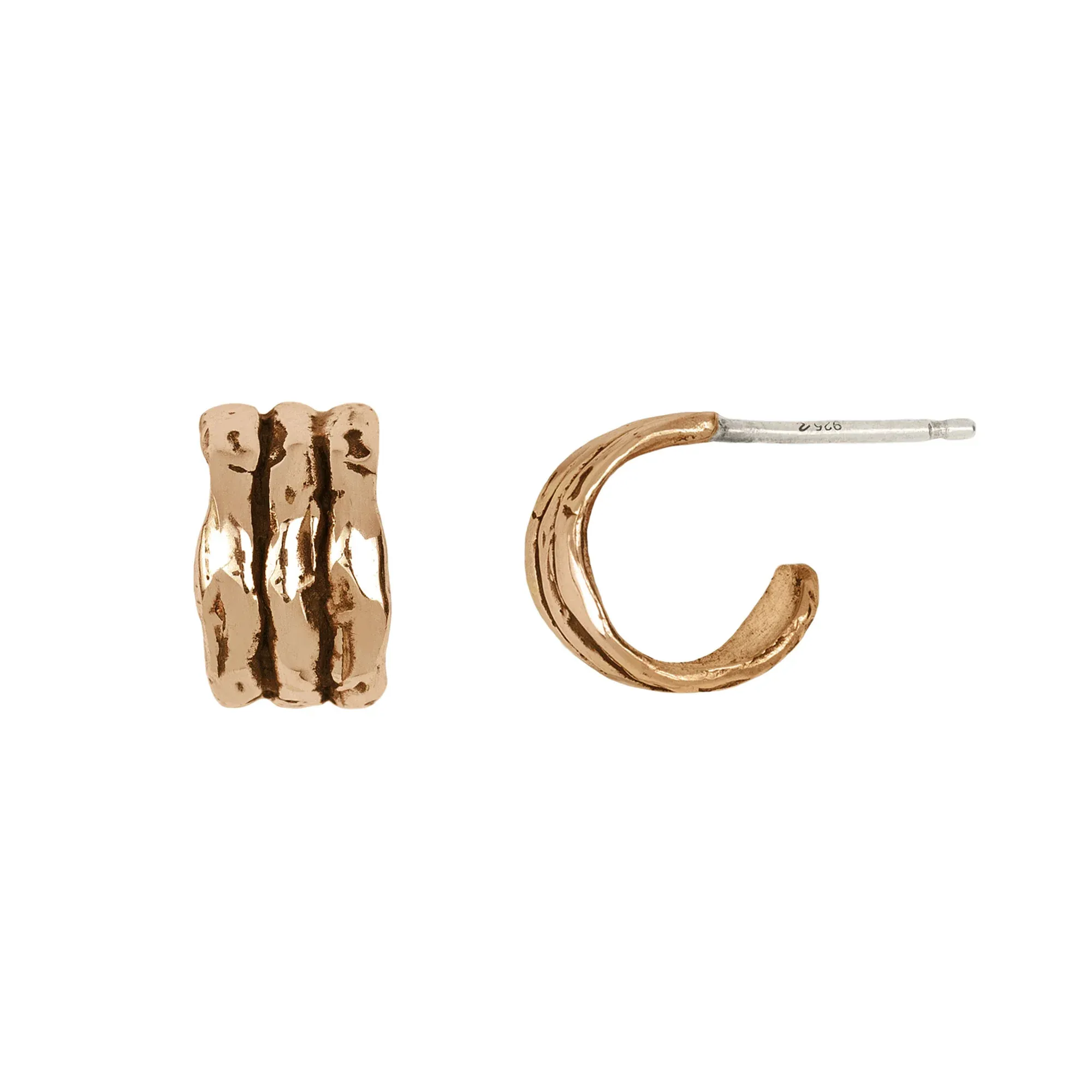 Ridged Huggie Earring