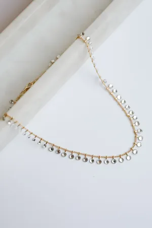Riley Gold Rhinestone Chain Necklace