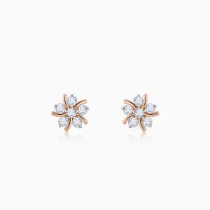 Rose Gold Elixir Solitaire Diamond Earrings