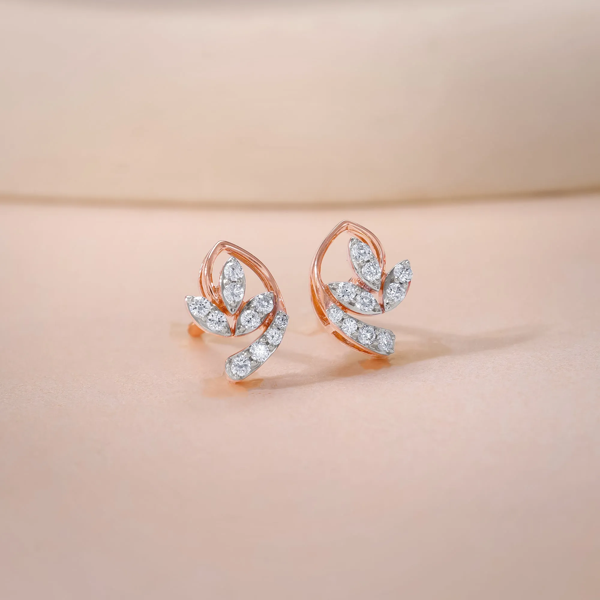 Rose Gold Petalia Diamond Earrings